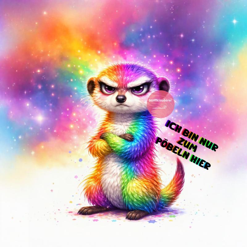 "Erdmännchen pöbeln" Kunstleder 40x40cm